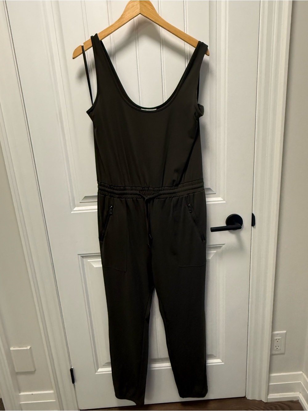 Sleeveless Utility Jumpsuit in Olive
